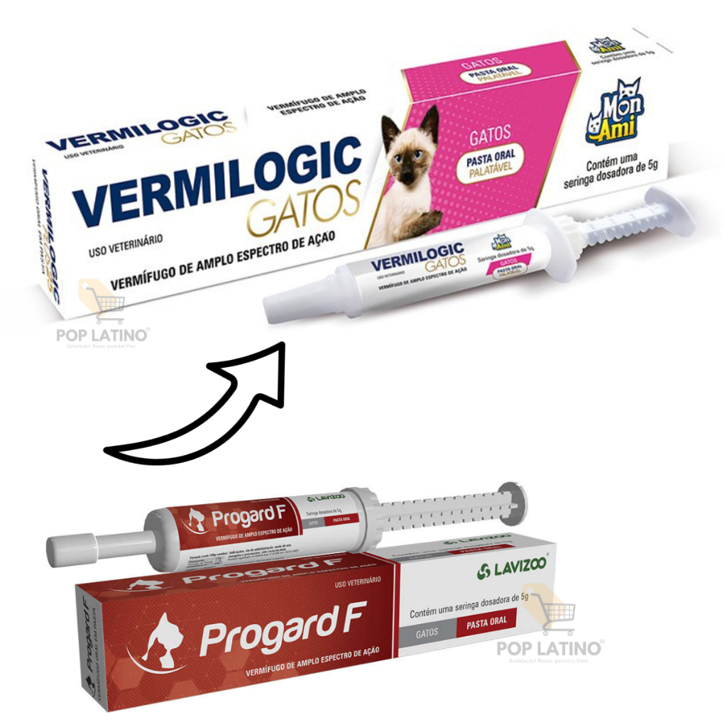 Vermífugo para Gato Vermilogic Gatos Progard F - O Melhor do Mercado Rápida -  Pet, Pet shop