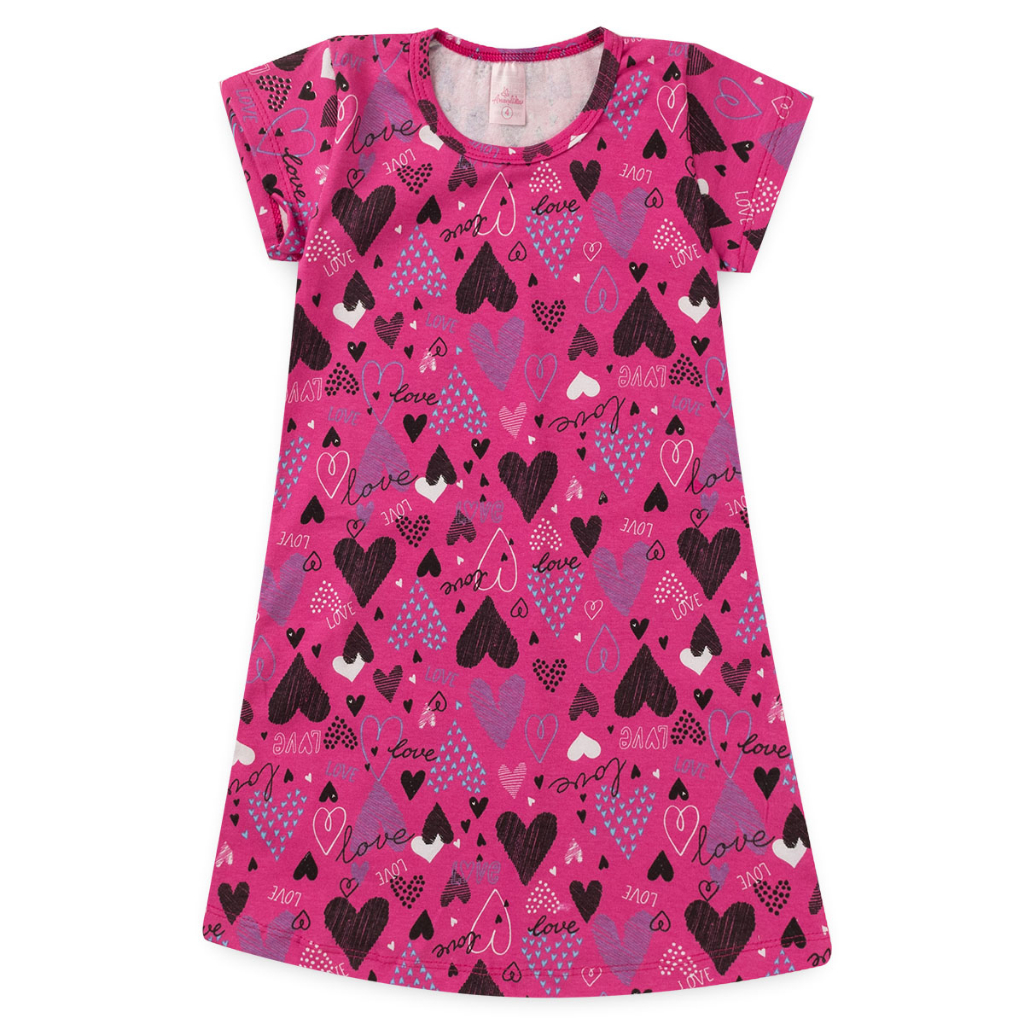 Vestido Infantil Menina Cotton Feminino Estampado E Ribana Canelada l70
