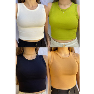 Cropped Regata Feminina Blusa Canelada Golinha Básica Verão Croped Canelado