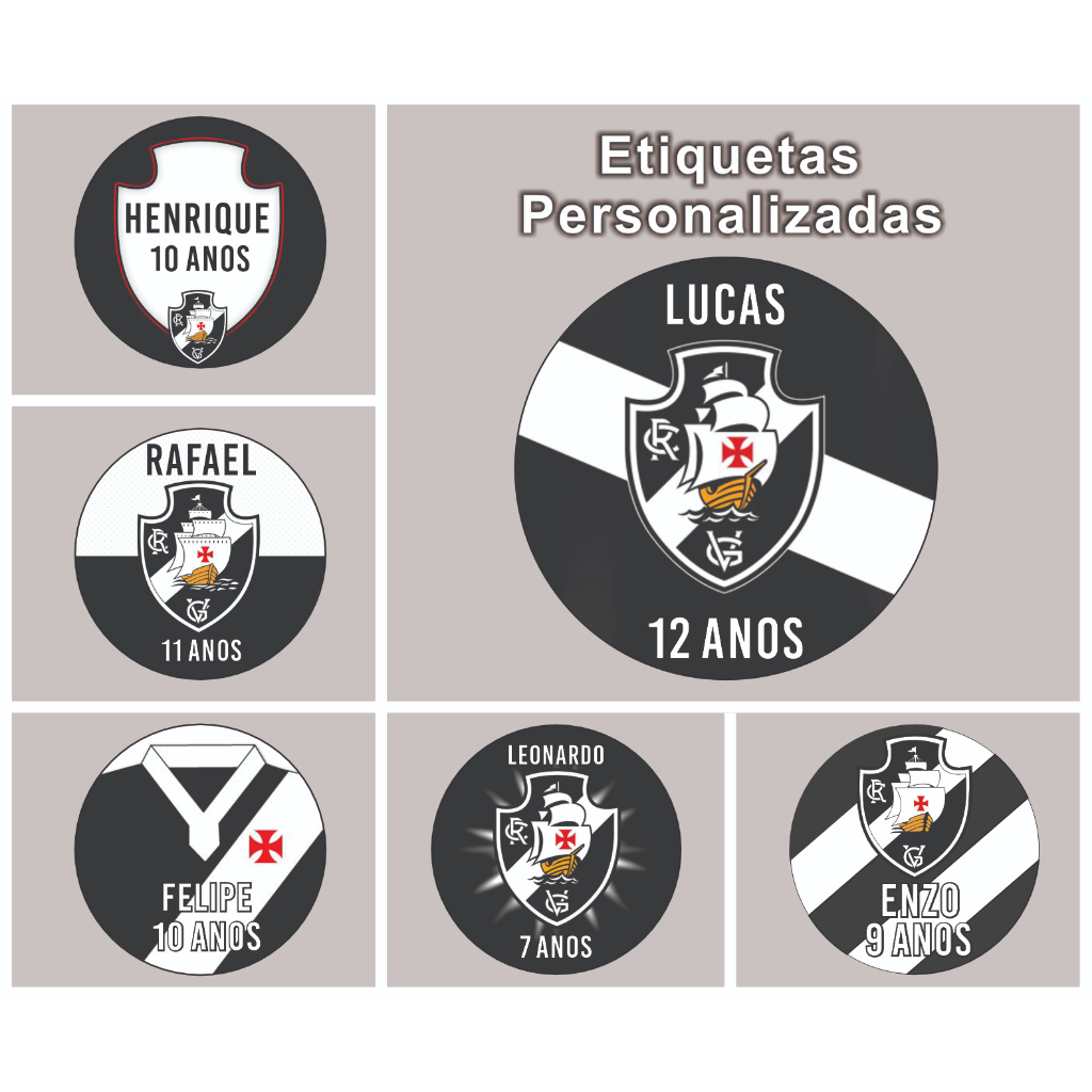 Etiqueta Adesiva Personalizada Va/sco da gama Para Lembrancinhas e Aniversário 4x4cm 60 ou 120 Unidades