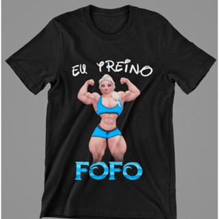 Camiseta Camisa Academia-Eu Treino Fofo Elsa