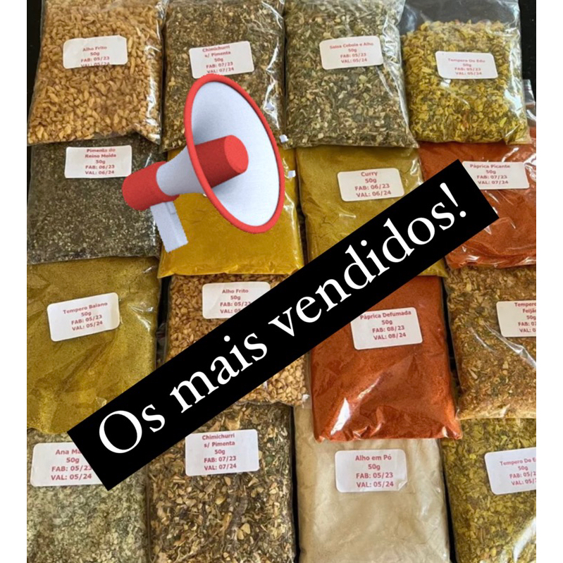 KIT 15 Temperos mais vendidos, com 100g cada!!! OFERTA LIMITADA(OBS OREGANO 30g)