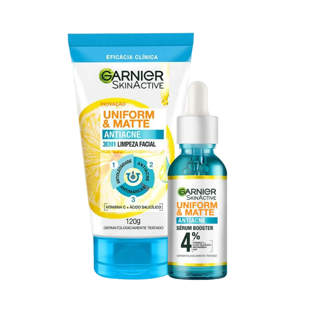 Kit Garnier Antiacne Sérum Facial 15ml + Sabonete Facial 3 em 1 120g