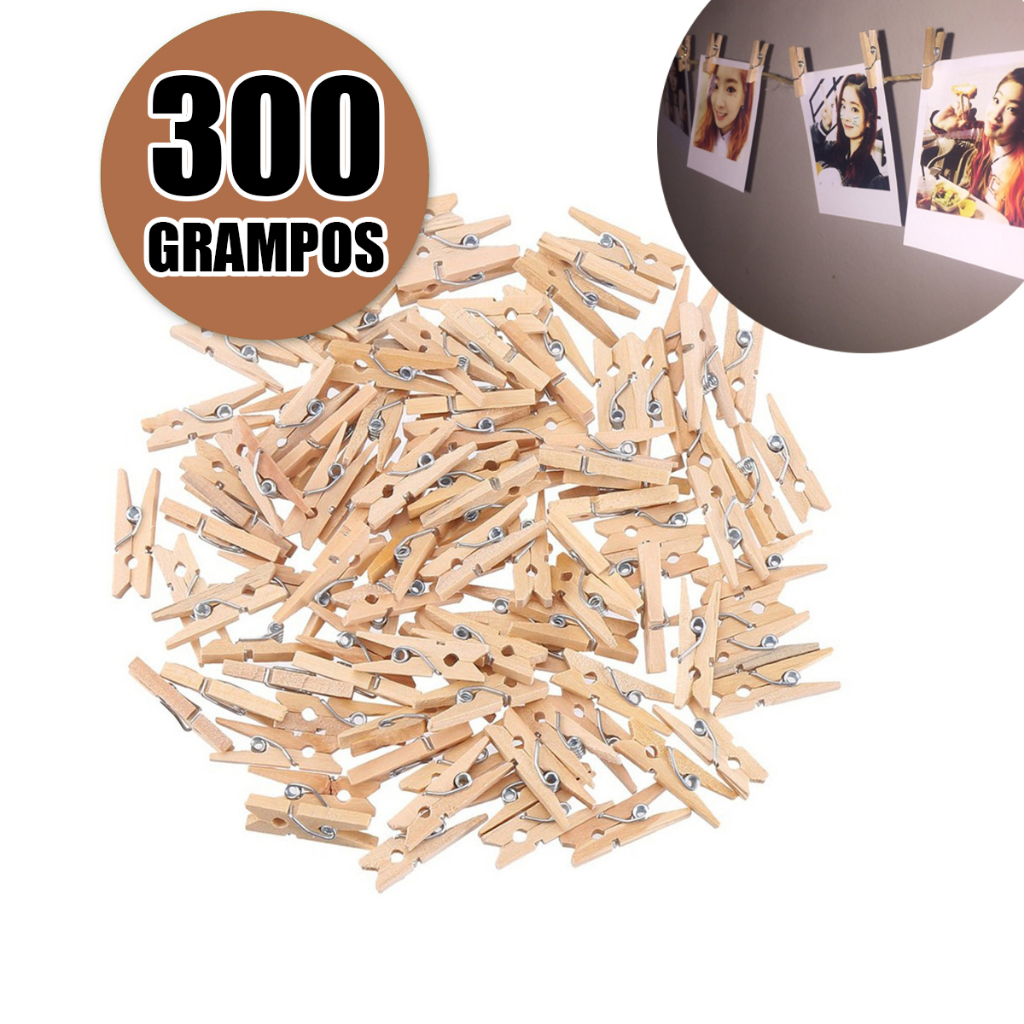 300 Mini Prendedores Pregador - Lembrancinhas - Fotos 2,5cm