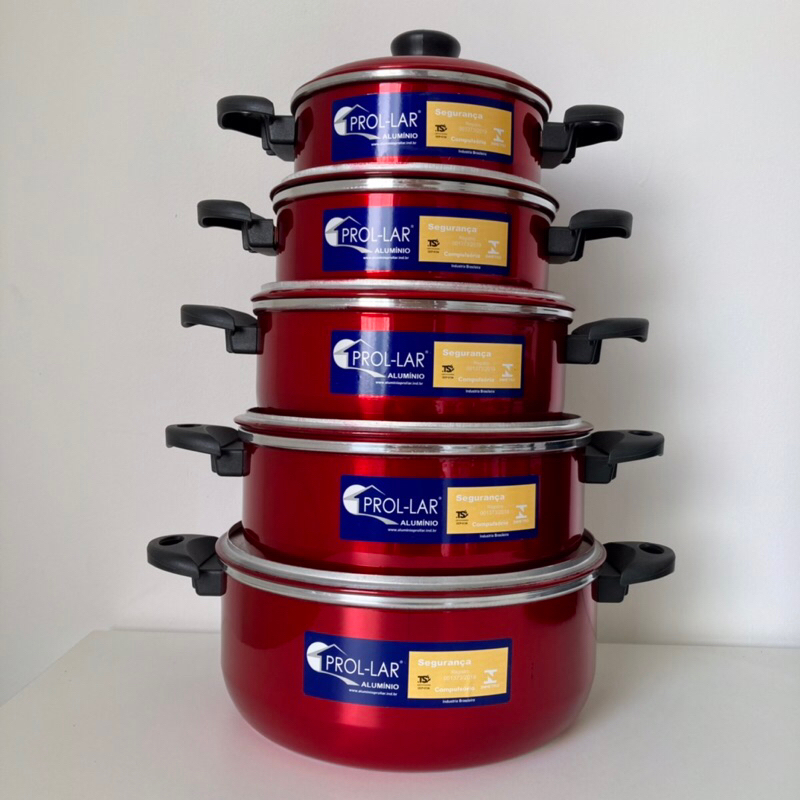 Imagem Jogo de Panelas com 5 peças em alumínio resistente Excelente qualidade