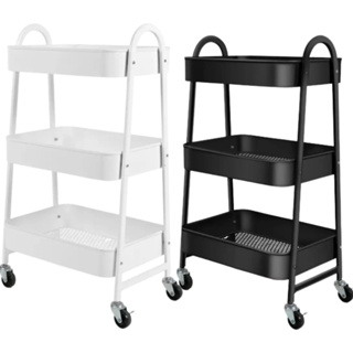 Prateleira Carrinho Organizador De Metal Multiuso 3 Andares - 46*30*77cm Com Rodinhas em Oferta na Shopee