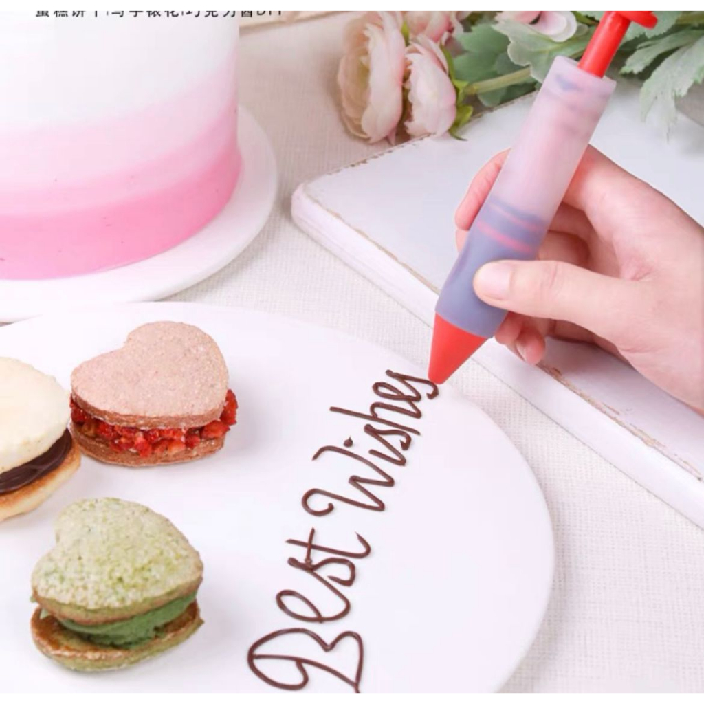 Decorador De Bolo Ferramenta Com 3 Bicos Biscoito Confeitar Tubulação Prático Para Escrita Em Bolos