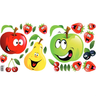 Adesivo Decorativo Para Geladeira Paredes Frutas Divertidas em Oferta na Shopee