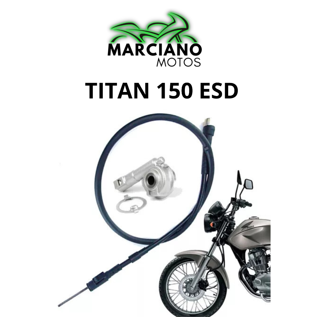 cabo velocimetro titan 150 cg 150 + engrenagem Desmultiplicador revil velocimetro  ESD Freio a Disco