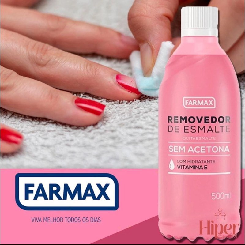 Removedor de Esmalte Farmax Sem Acetona com Vitamina E - 500ml