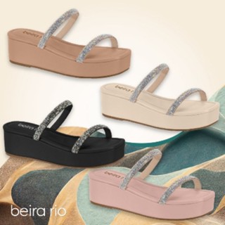 Tamanco Feminino Flatform Plataforma Beira Rio Conforto Original Com Tiras delicadas com Strass Beira Rio 8454.112
