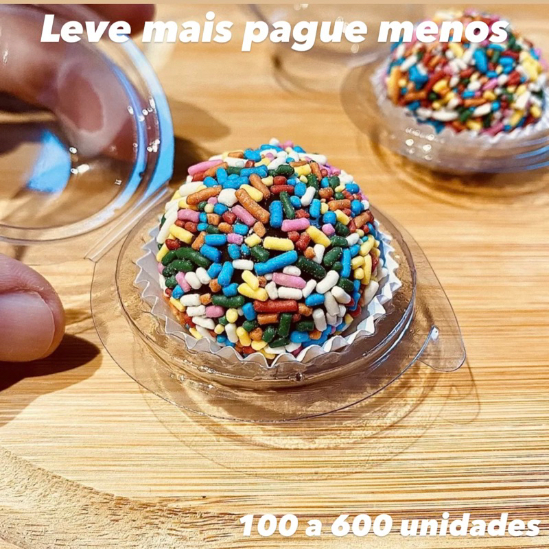 KIT Embalagem para brigadeiro individual tampa acoplada DCP - Home & Living
