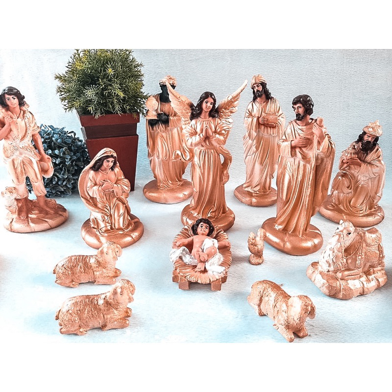 Presépio de Natal Grande Completo 20cm - 15 peças - Modelo Mais Vendido