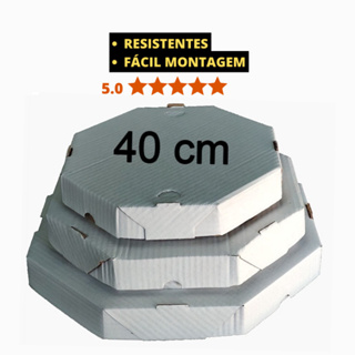 Kit 10 Caixa Oitavada 40cm Reforçada para Pizza Família e Salgados Delivery em Oferta na Shopee