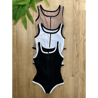 Body Regata Canelado 3D Zíper Alça Grossa Qualidade Premium
