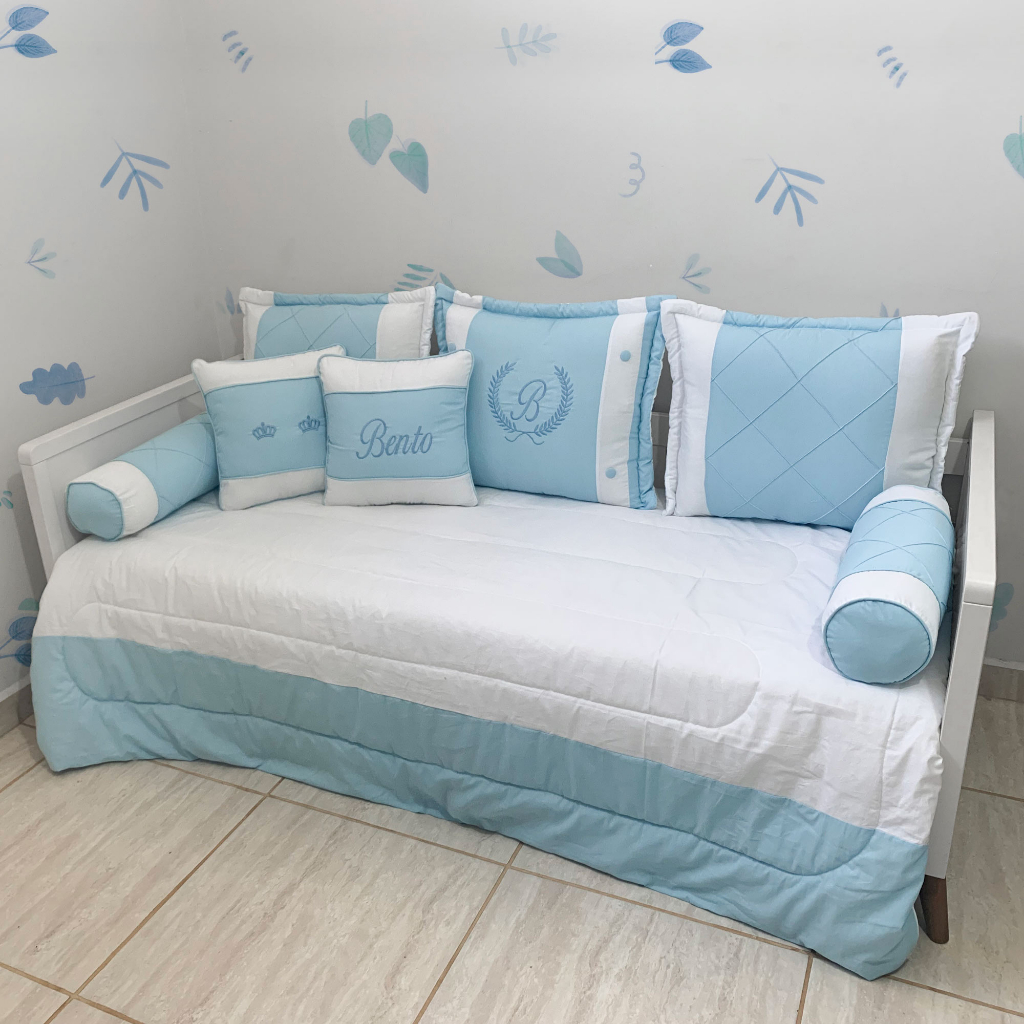 Kit para Cama Babá 8 peças  - Personalizado com o nome | Kit Bicama em Oferta na Shopee
