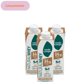 Shake Natural Whey Verde Campo Cappuccino 14G - Pack C/3 Und.
