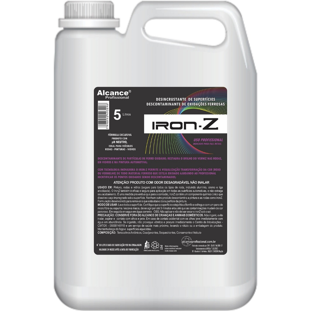 Iron-Z Descontaminante de Componente Ferroso 5lt Alcance Profissional