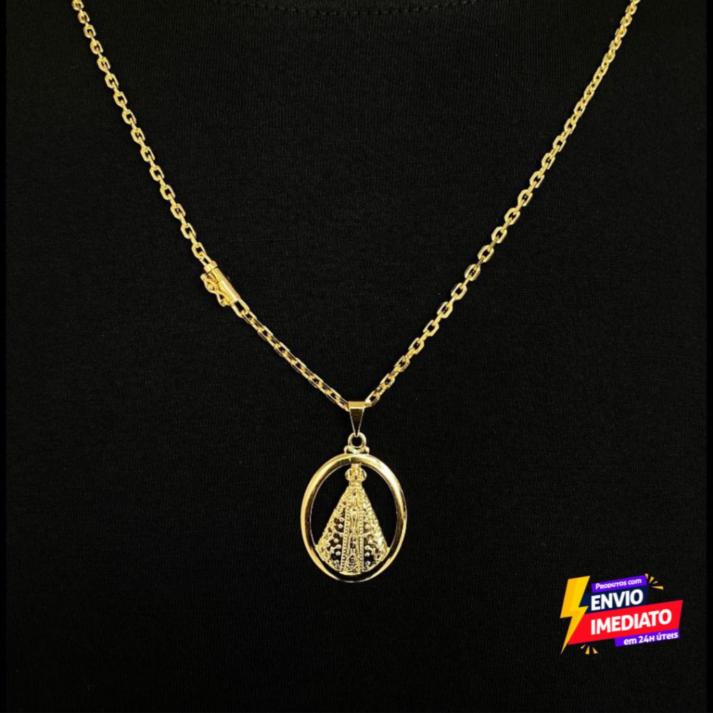 Colar Cadeado de 3MM Moeda Antiga Banhado a Ouro 18K em Oferta na Shopee