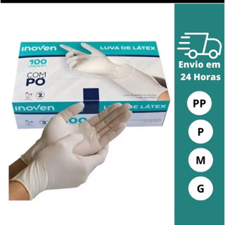 Luva De Latex Profissional Inoven Com Pó 100 Unidades