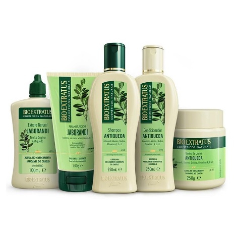 Kit Jaborandi Antiqueda Crescimento Rápido 5 Produtos P Shampoo 250ml Condicionador 250ml Bancho de creme 250g Finalizador 150g e Tonico 100gml Bio Extratus
