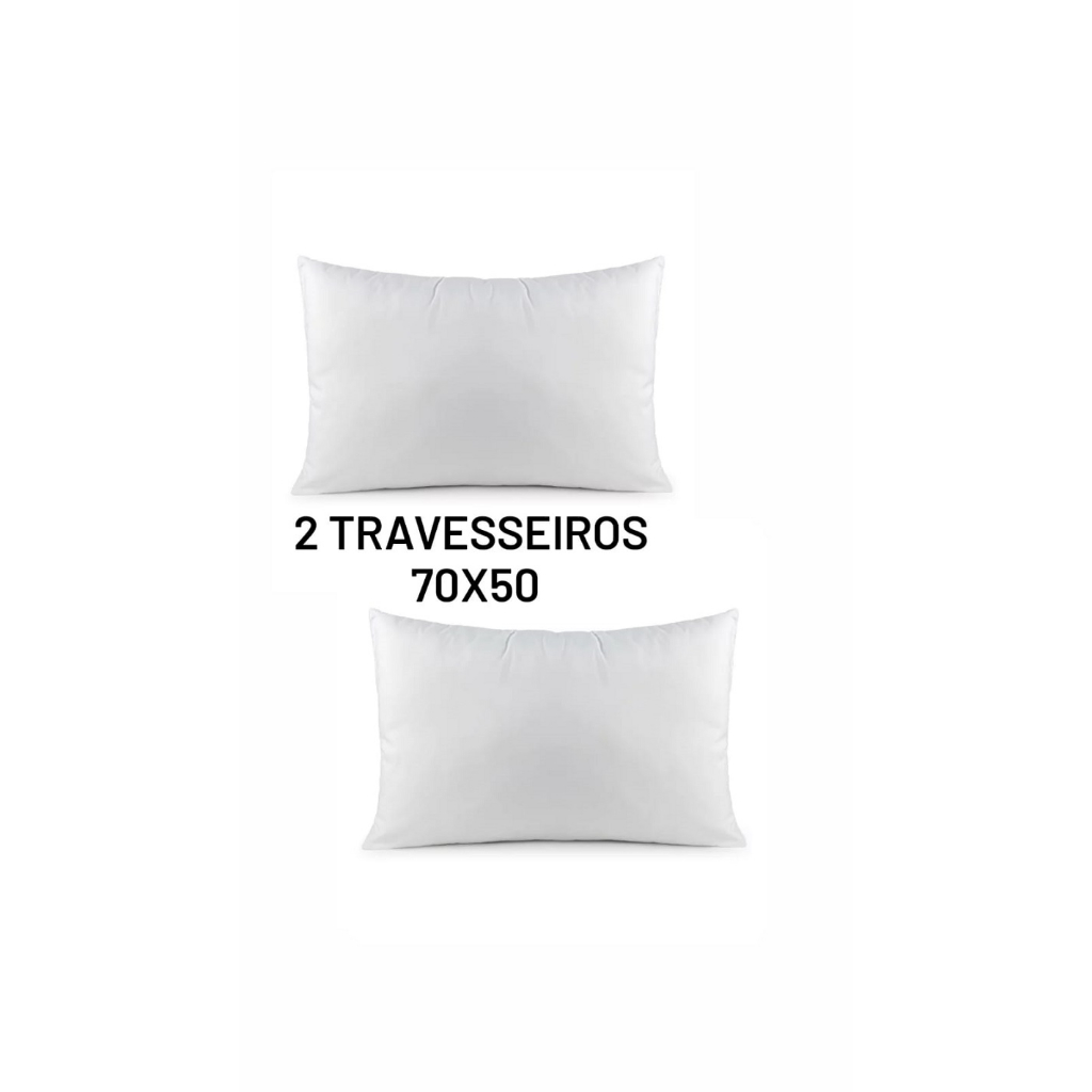 2 Travesseiros Pluma de Ganso siliconizada Casal Toque Macio Envio Rápido