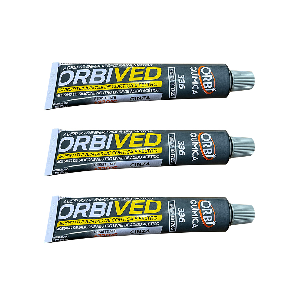 3 Cola Silicone Junta Motor Carter Radiador Alta Temperatura Neutro Preto 50g