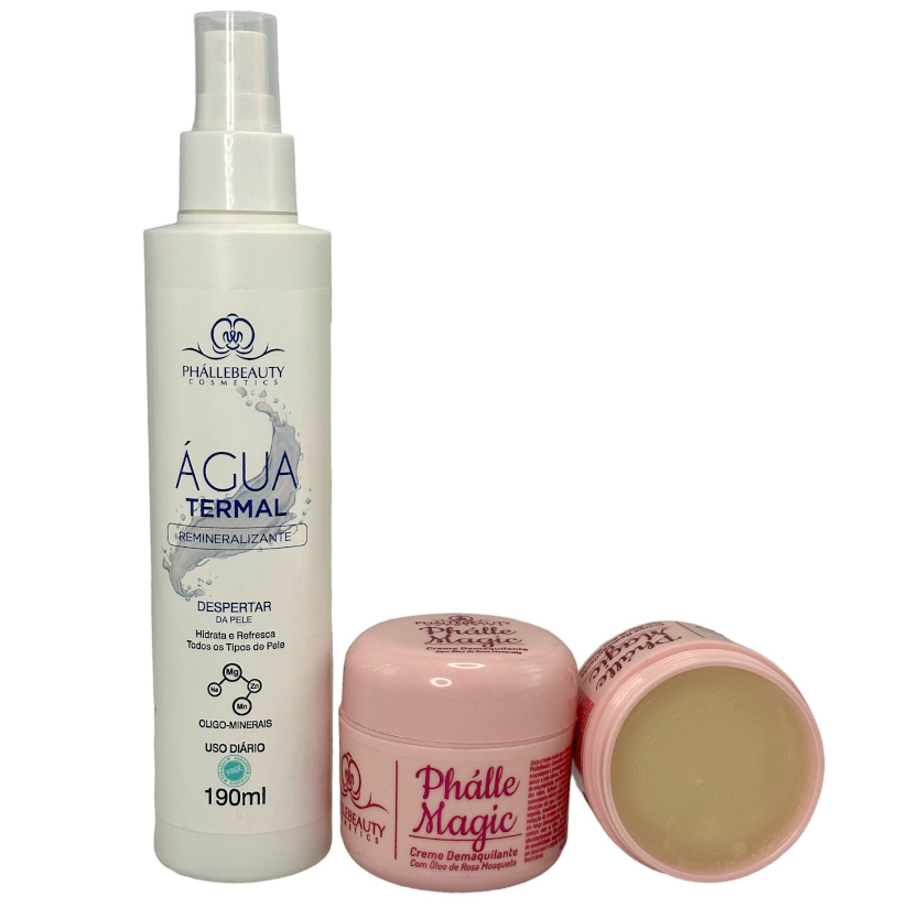 Kit Phálle Magic Creme Demaquilante+ Água Termal Remineralizante PH0026 em Oferta na Shopee