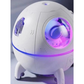 Cápsula Espacial Umidificador LED Colorido Luminoso Cabo USB Ultrasônico, portatil, Aromaterapia De Névoa Difusor De Água Com Mini Astro Astronauta Movel.