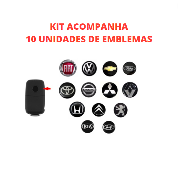 Kit 10 Emblemas Para Chave Canivete Resinado Todas as Marcas (10 Unidades) em Oferta na Shopee
