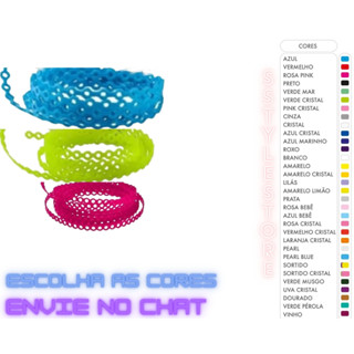 Borrachinha de Aparelho Linguinha Dental Corrente Trançada Colorida 06 Tiras (03 Pares)