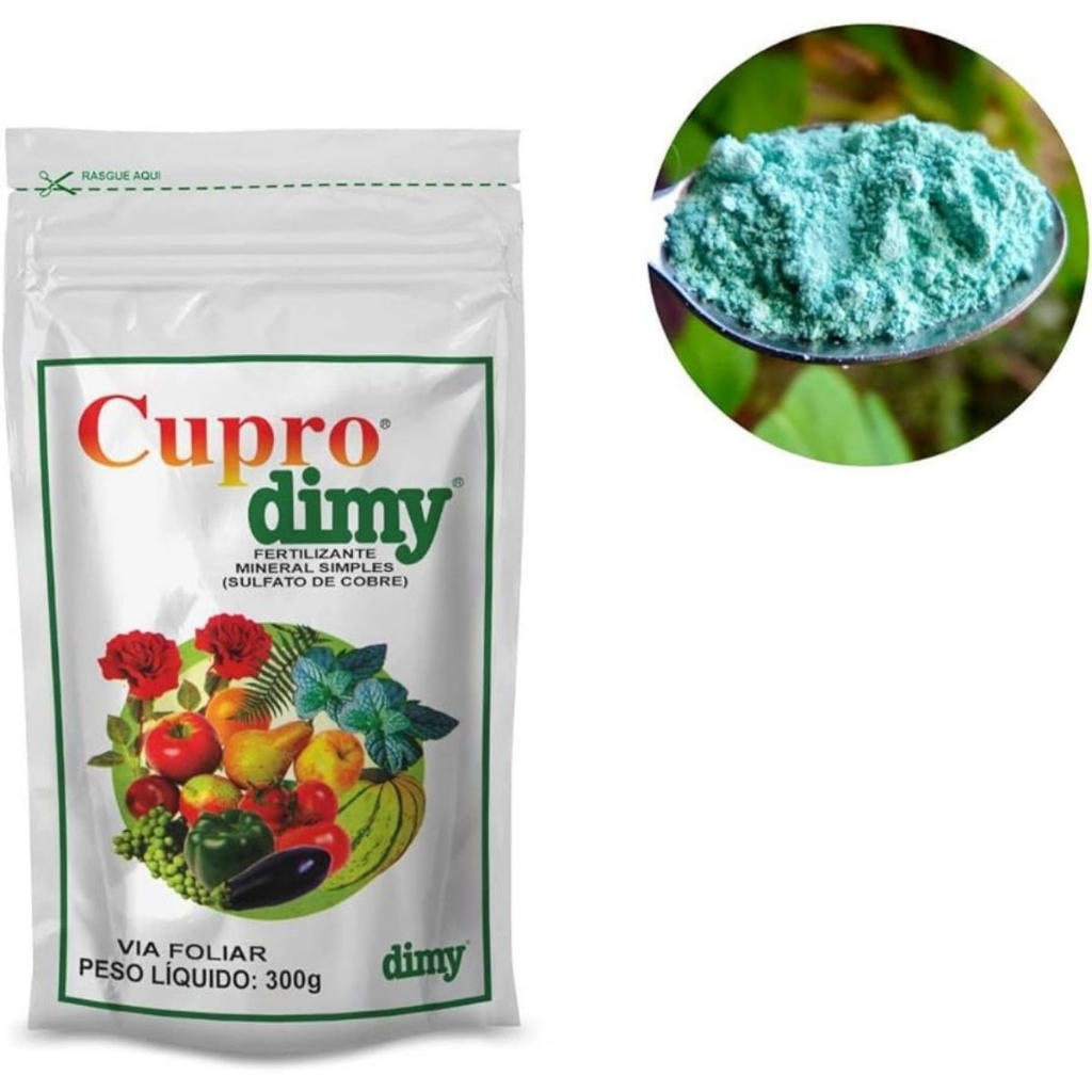 Fertilizante Fungicida Cupro Sulfato De Cobre Em Pó 300g - Dimy