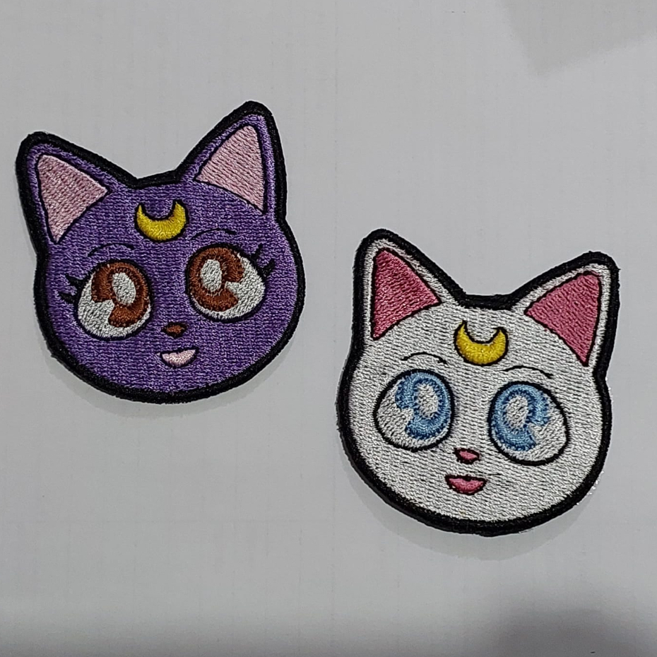 Sailor moon garotas mágicas pet luna artemis cat gato patch bordado animes retro 6 cm