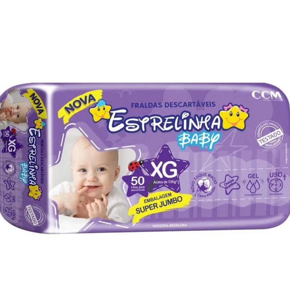 Fralda DESCARTAVEL INFANTIL BARATA Estrelinha Baby XG Cobertura Suave ótima para escolinha