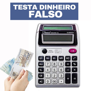 Calculadora Eletrônica Duplo Visor +luz Teste De Nota Falsa
