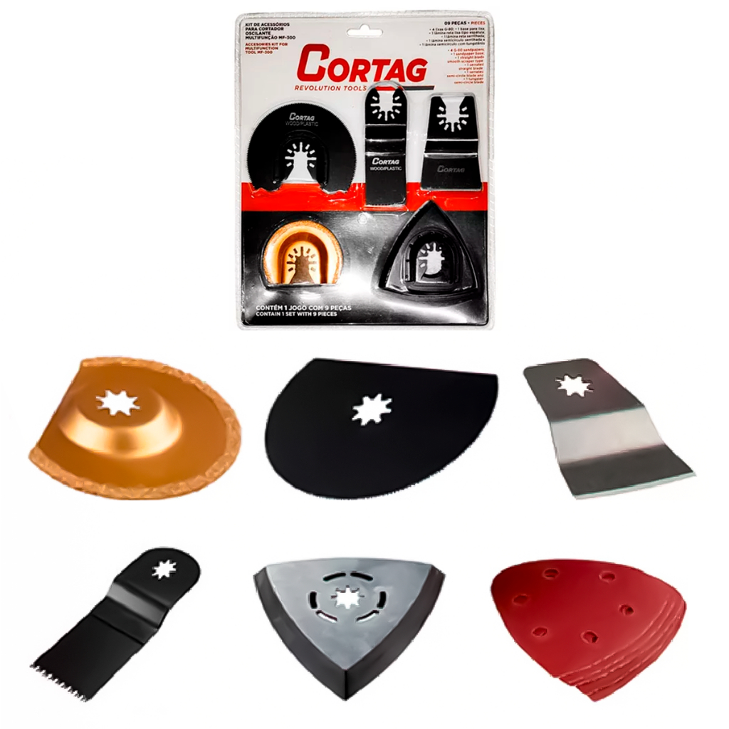 Kit Jogo De Acessórios Para Cortador Oscilante Profissional 9 Peças Original Corte Rápido Fácil em Oferta na Shopee