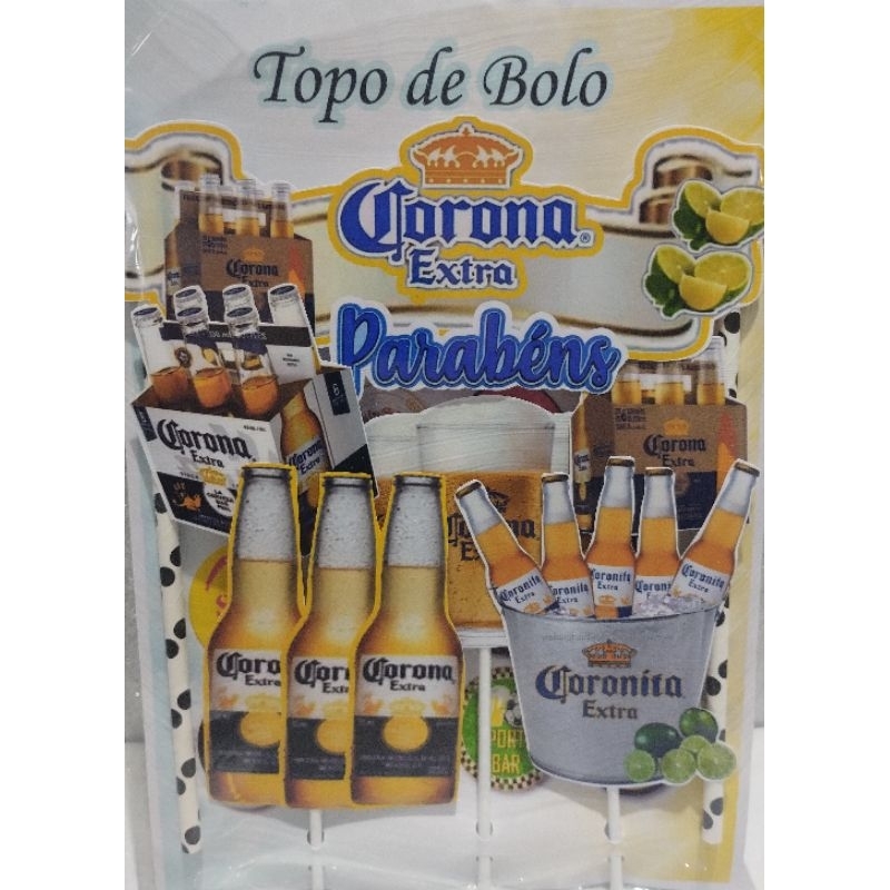 TOPO DE BOLO CERVEJA CORONA