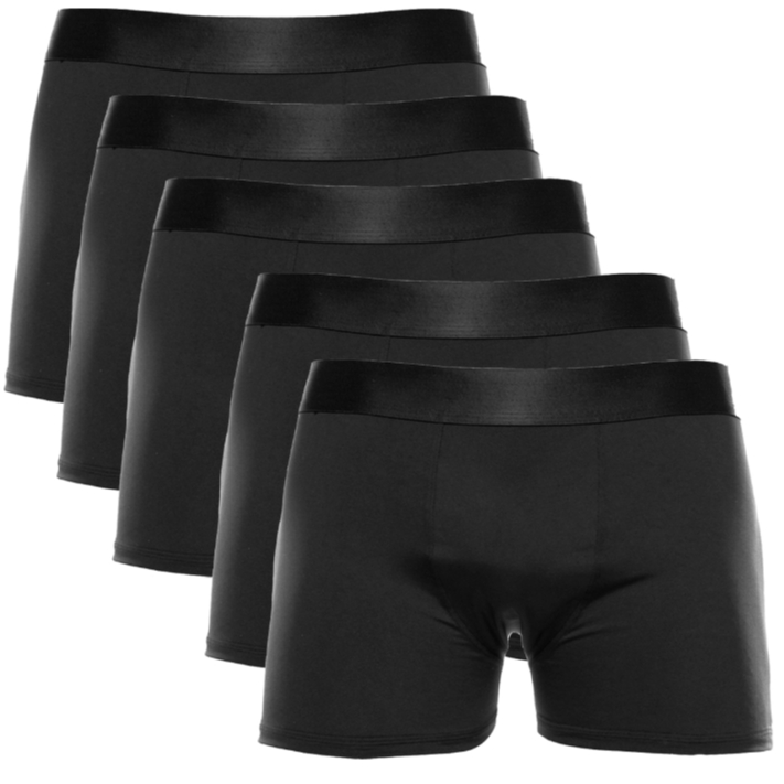 Kit 5 Cueca Boxer toda Preta coz Black Box  confortavel Conforto Microfibra  elastico largo cos boxi em Oferta na Shopee