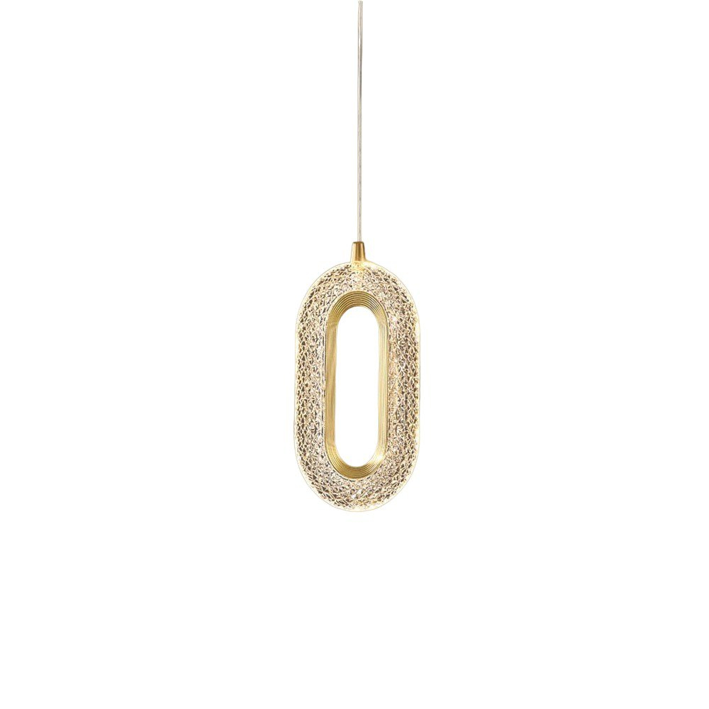 Luminária Pendente em Acrílico Cristal Oval de Teto Sala/Quarto/Lazer Pronta Entrega