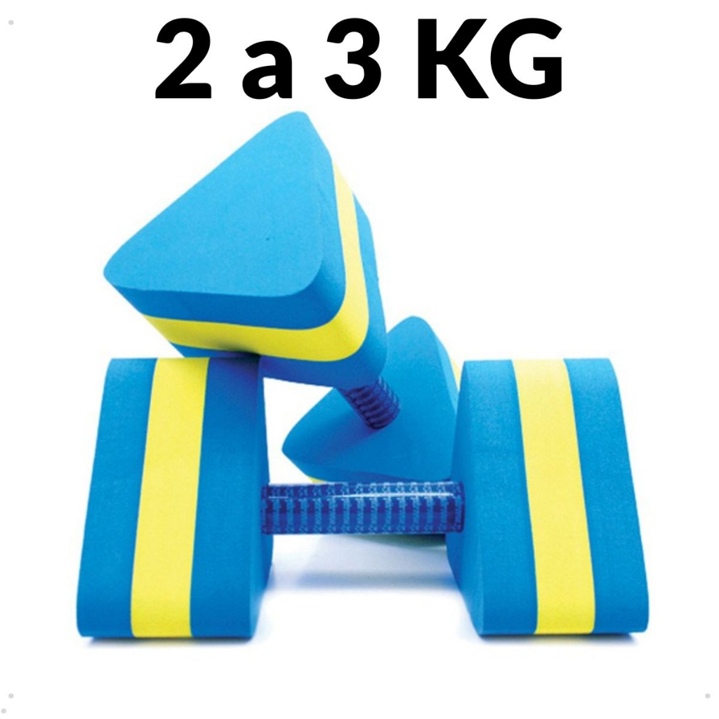 Halteres Hidro 2 a 3 kg - Par Halter Hidroginástica Fisioterapia Exercicios Natação
