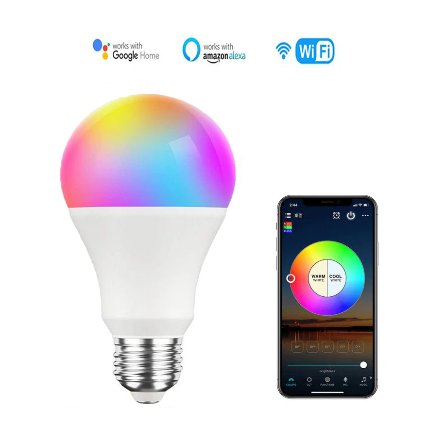 Lampada Inteligente Rgb Wifi Led Smart Google Alexa Colorida