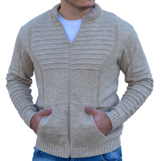 Blusa De Frio Lã Tricot Sueter Masculino Inverno Com Bolso E Ziper
