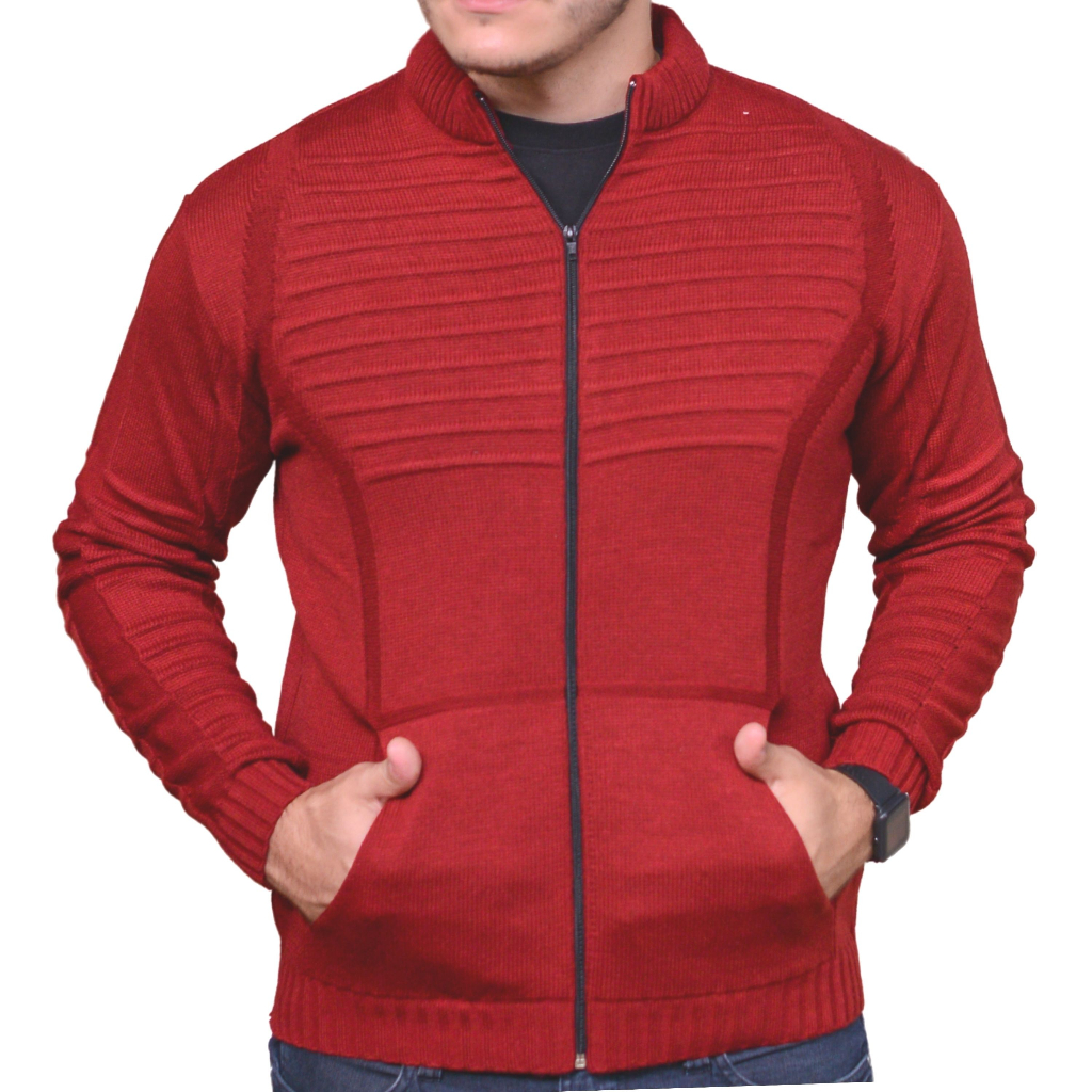 Blusa de frio Casaco moletom Tricot Com Zíper Masculino