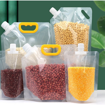 Saco Armazenador De Alimentos Grãos Com Tampa Alça Reutilizável
