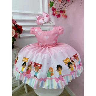 Vestido Tres Palavrinhas Infantil Festa Menina