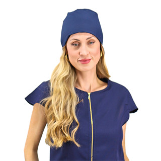 Kit C/2 Gorro Cirúrgico Bandana Dentista Masculino Feminino Azul Marinho Mia