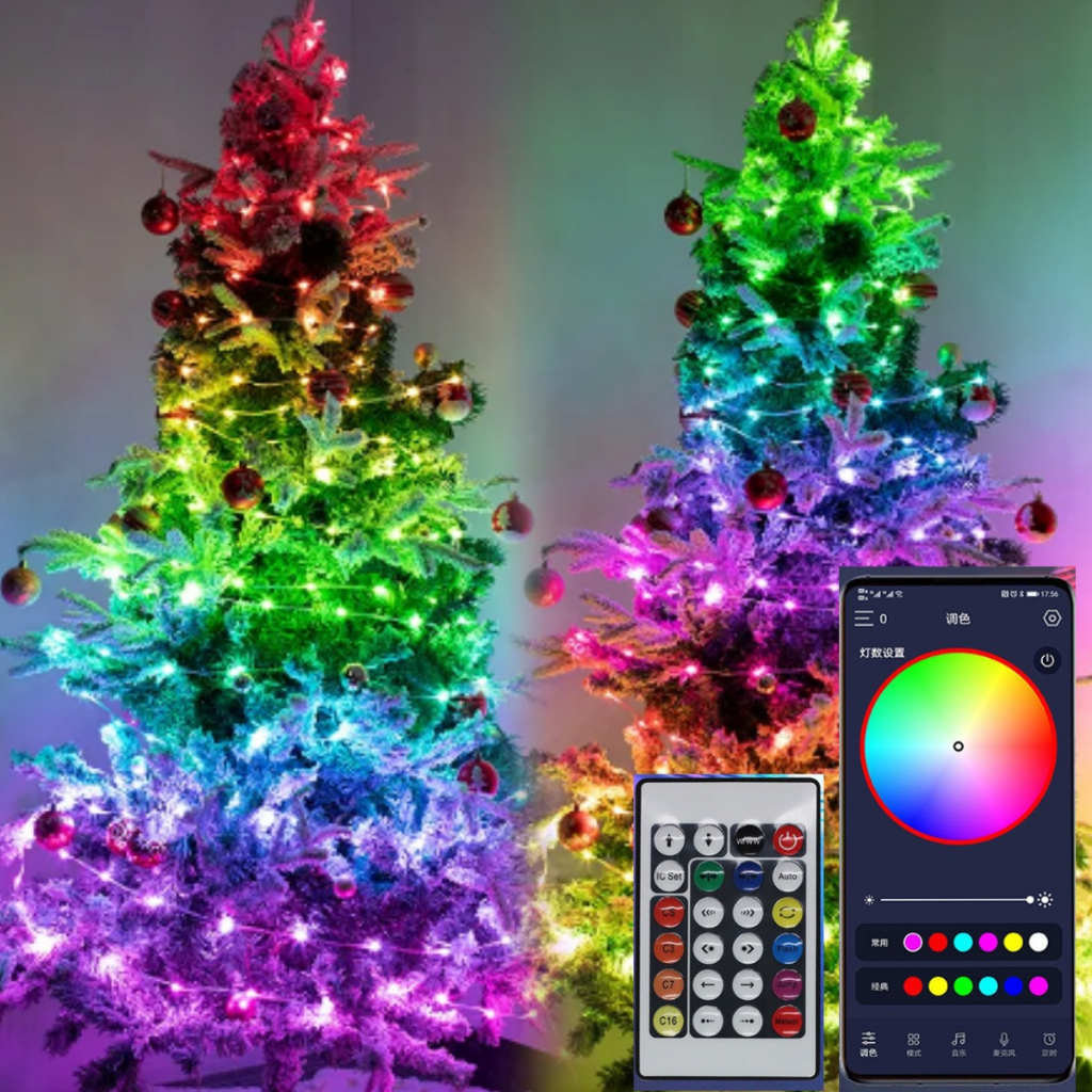 Pisca Pisca De Led Luzes De Natal 132 Leds 5m/10m/20m Com Controle Ou Celular