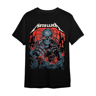 Camiseta Metalica Caveira Preta De Banda Rock Masculina E Feminina (Unissex) 100% Algodão