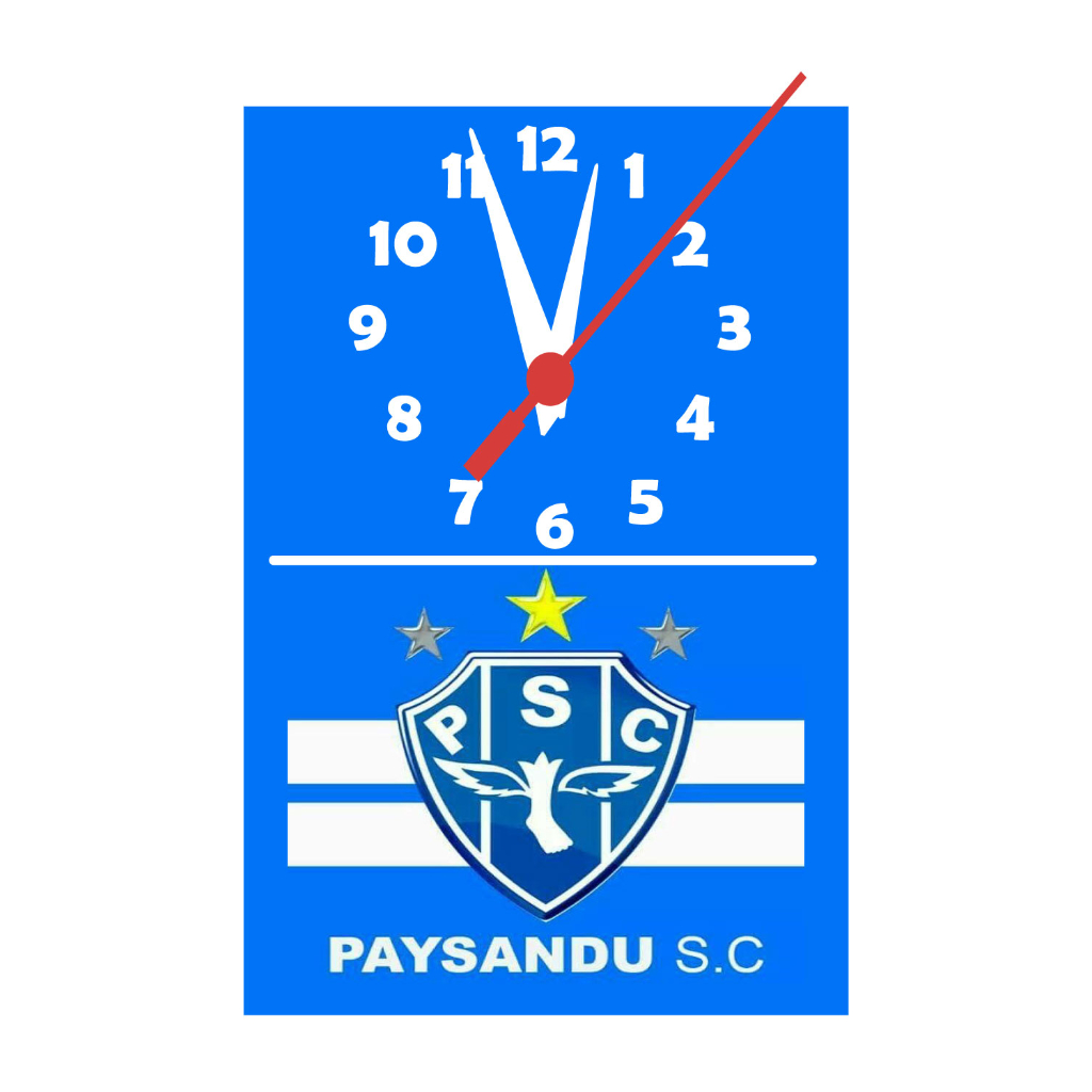 Relógio de Parede Silencioso do Paysandu Sala Quarto Times Futebol Decoração de Interiores Mdf Belém do Pará.