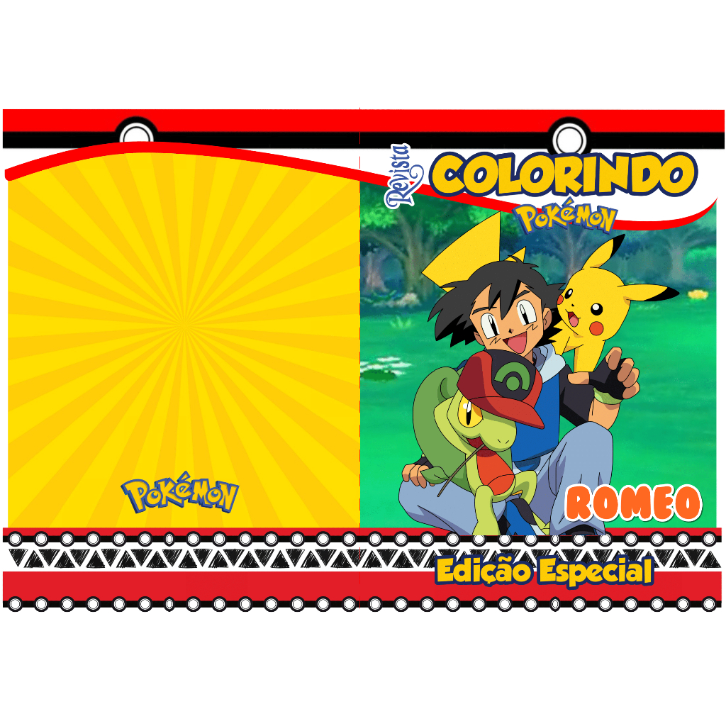 10, 20 OU 30 Livros De Colorir Personalizado / Revistinha de Colorir -POKEMOM- GRANDE -CAPA PAPEL DE FOTO